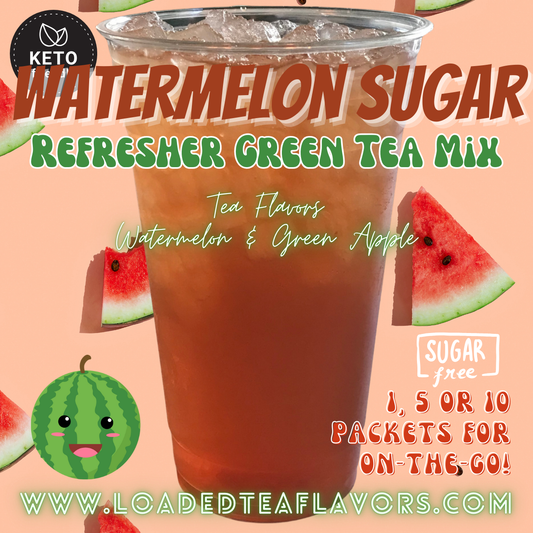 Refresher Green Tea Keto Friendly Beverage Powder Packets Zero Carb Drink Mix 0 Calories Sugar Free