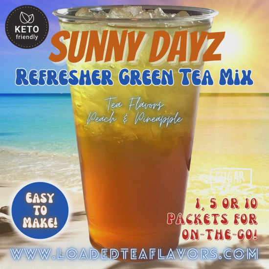 Refresher Green Tea Keto Friendly Beverage Powder Packets Zero Carb Drink Mix 0 Calories Sugar Free