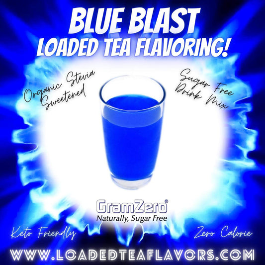 Blue Blast Loaded Tea Flavoring Sugar Free Drink Mix Without Aspartame or Artificial Sweeteners GramZero Beverage Mixes