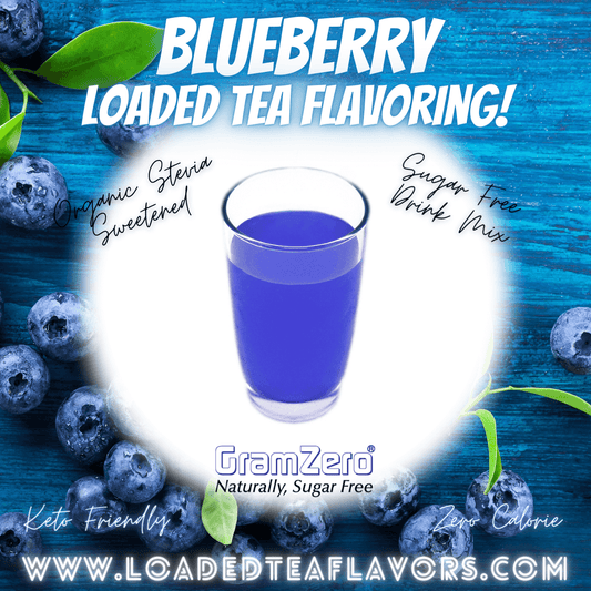 Blueberry Loaded Tea Flavoring Sugar Free Drink Mix Without Aspartame or Artificial Sweeteners GramZero Beverage Mixes