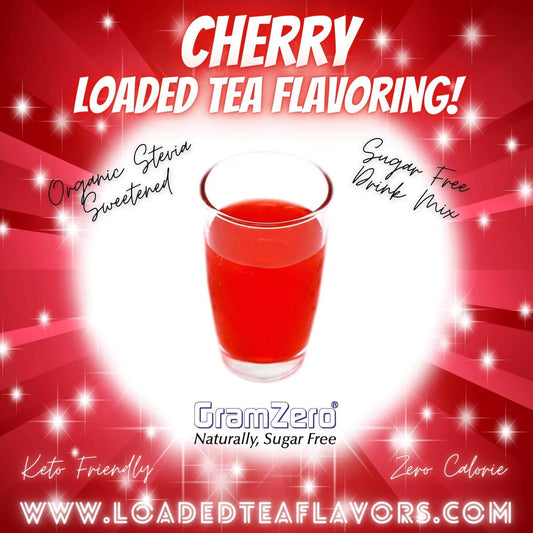 Cherry Loaded Tea Flavoring Sugar Free Drink Mix Without Aspartame or Artificial Sweeteners GramZero Beverage Mixes