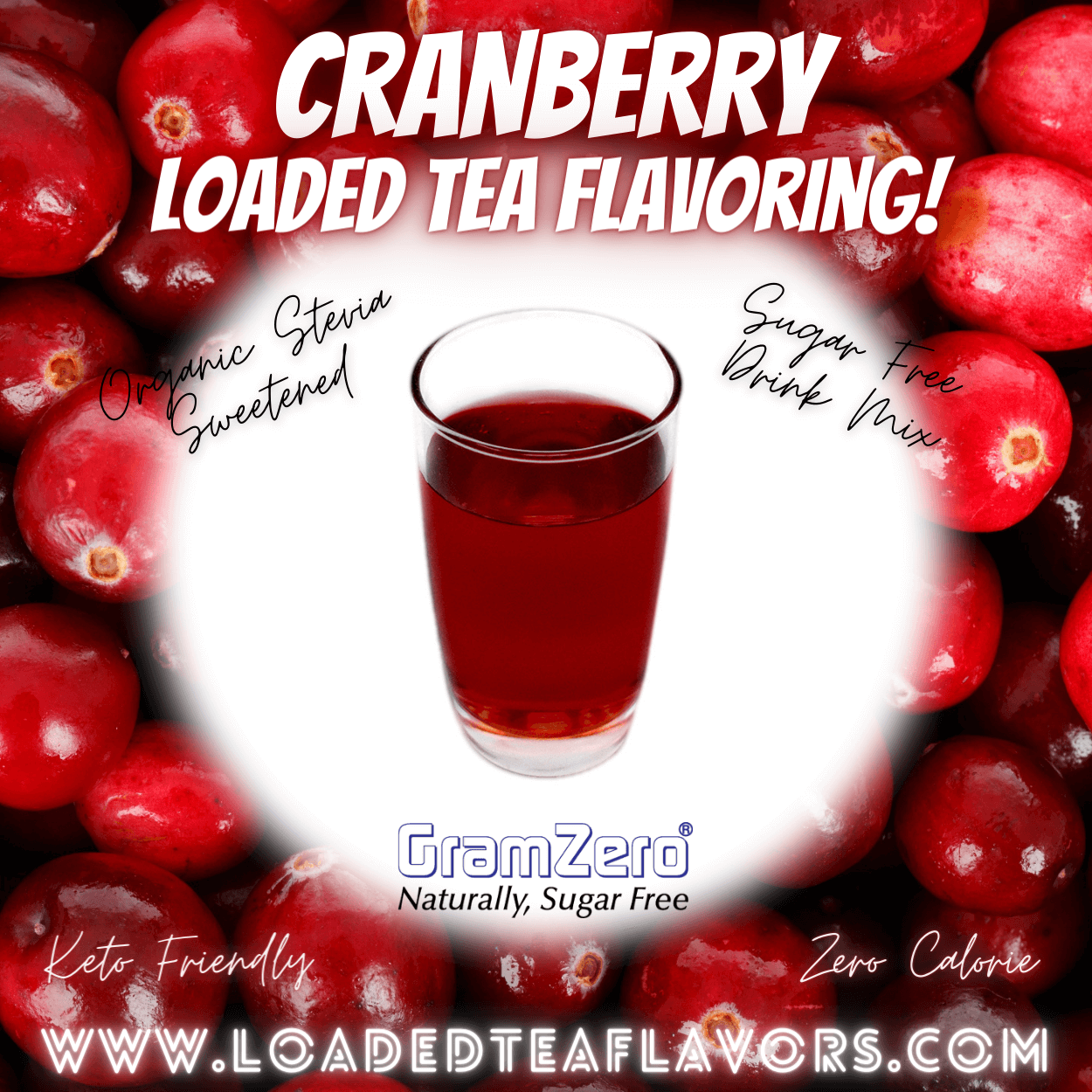 CRANBERRY Sugar Free Drink Mix ❣️ Loaded Tea Flavoring