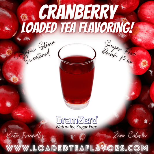 Cranberry Loaded Tea Flavoring Sugar Free Drink Mix Without Aspartame or Artificial Sweeteners GramZero Beverage Mixes
