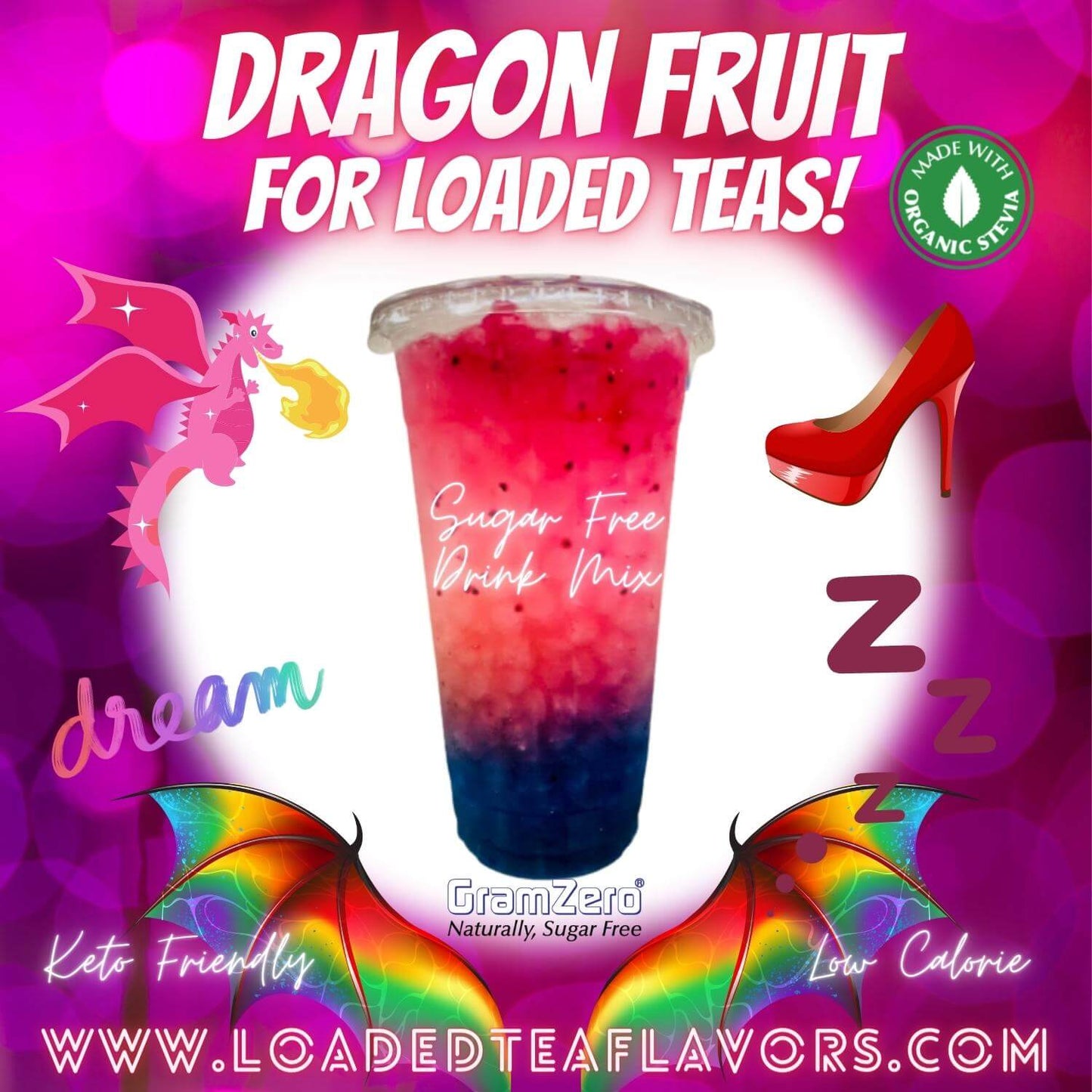 DRAGON FRUIT Sugar Free Drink Mix 🐲 Loaded Tea Flavor