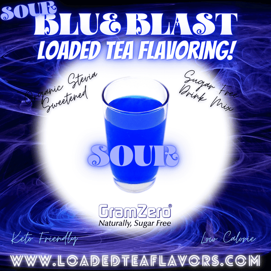 Sour Blue Blast Loaded Tea Flavoring Sugar Free Drink Mix Without Aspartame or Artificial Sweeteners GramZero Beverage Mixes