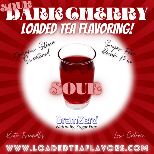 Sour Dark Cherry Loaded Tea Flavoring Sugar Free Drink Mix Without Aspartame or Artificial Sweeteners GramZero Beverage Mixes