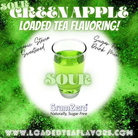 Sour Green Apple Loaded Tea Flavoring Sugar Free Drink Mix Without Aspartame or Artificial Sweeteners GramZero Beverage Mixes