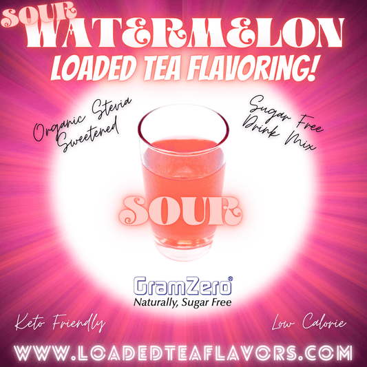 Sour Watermelon Loaded Tea Flavoring Sugar Free Drink Mix Without Aspartame or Artificial Sweeteners GramZero Beverage Mixes